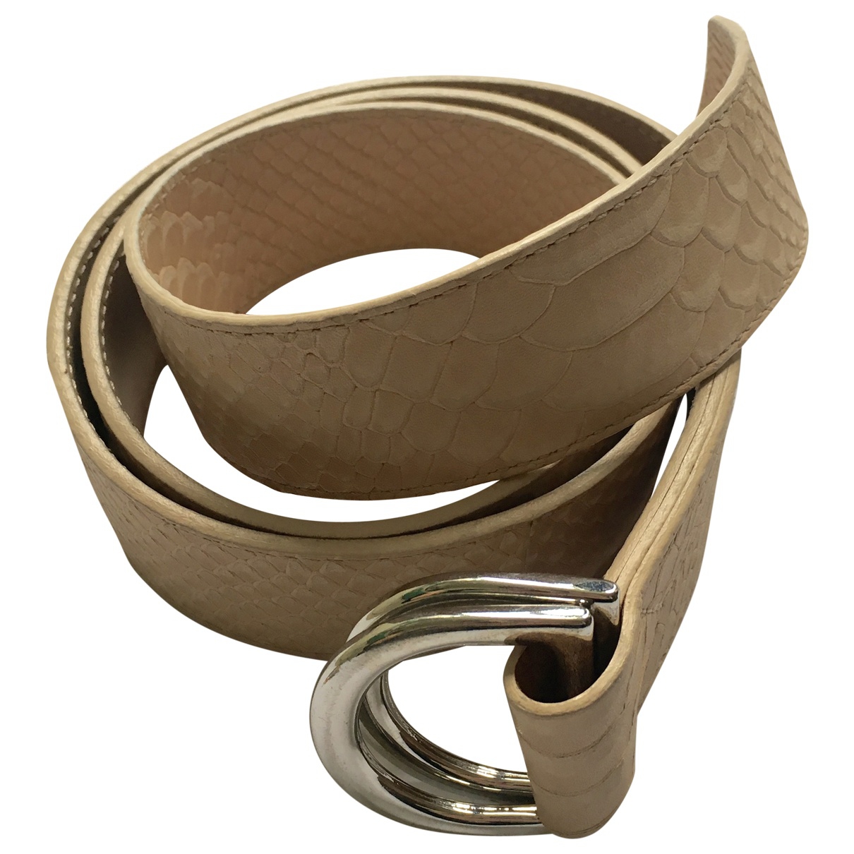 Leather belt J.Lindeberg Beige size S 